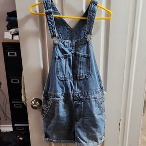 Blue Denim Short Overalls - Old Navy Size M